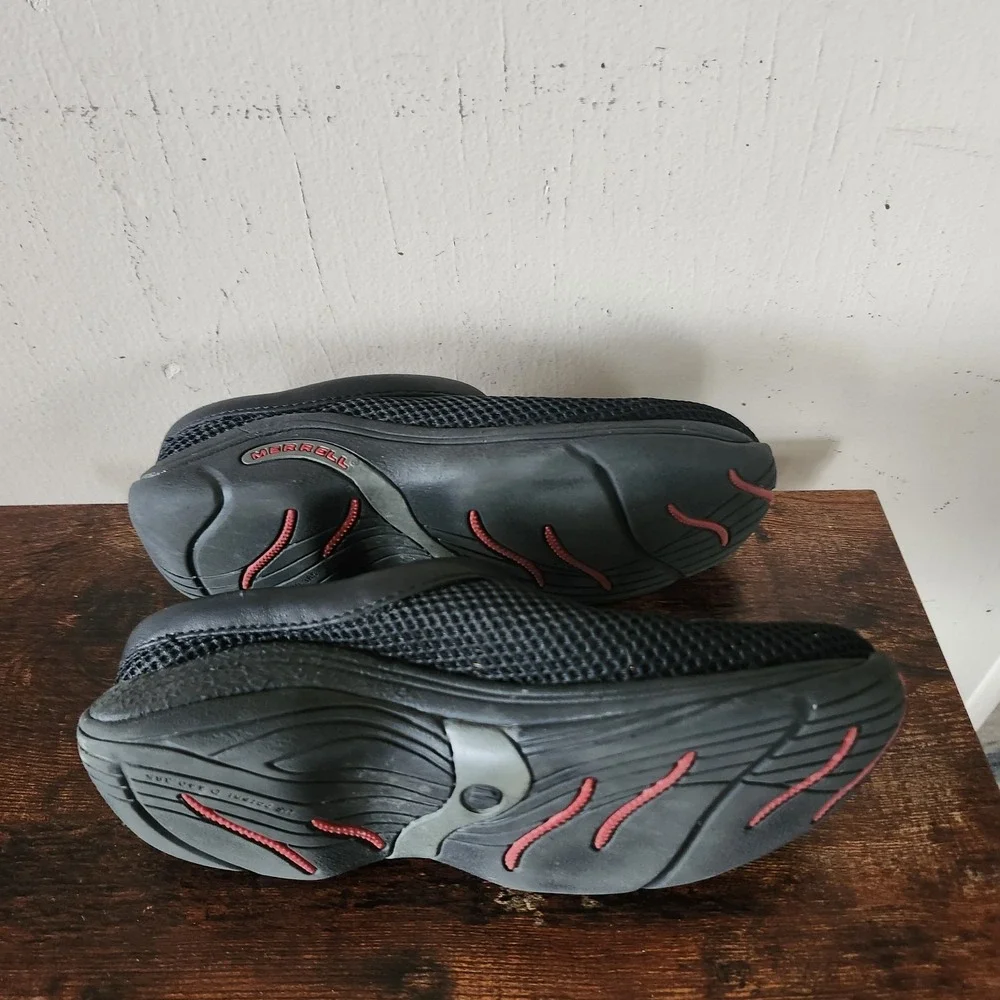 Merrell Womens Slip On Shoes Size 6.5 Black Encore Breeze Mesh Slides Clogs